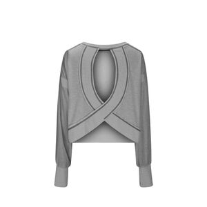 Stylish Gray Open-Back Top